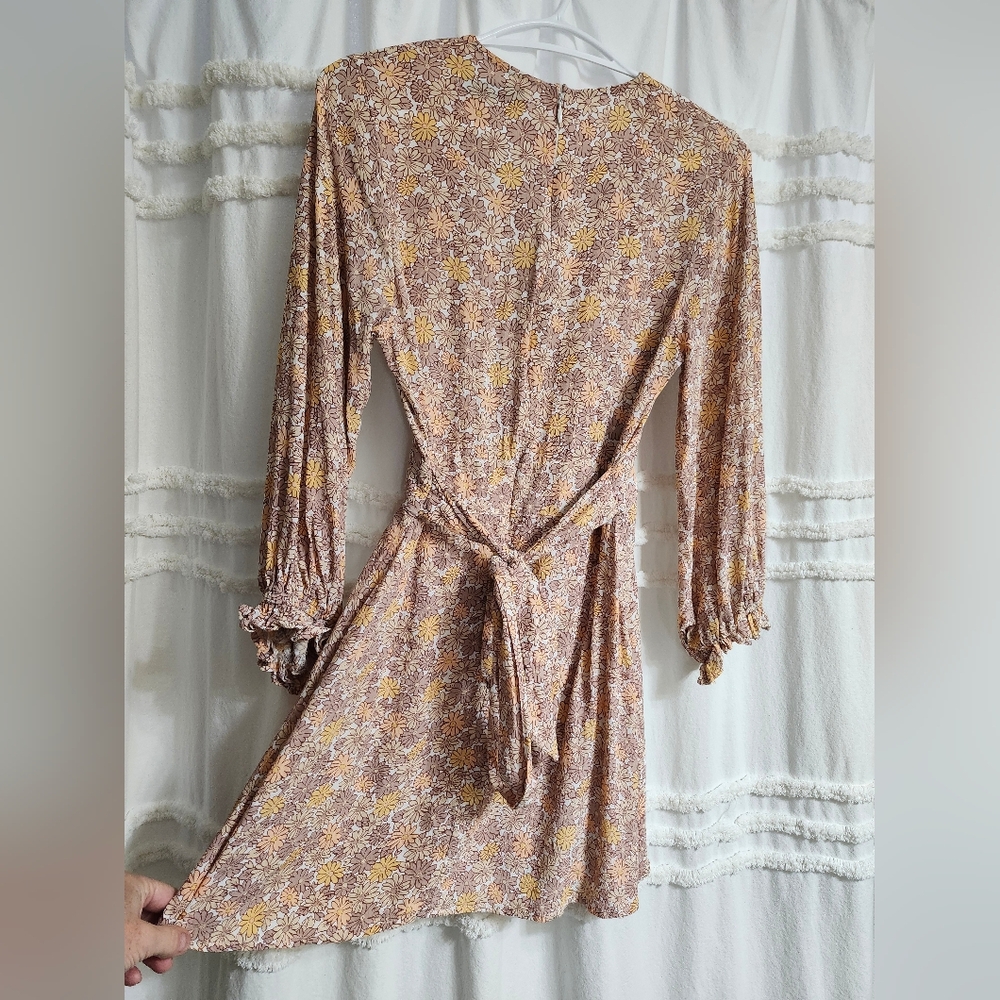 Faithfull the Brand Palmaro Floral Print Mini Dress In Zoella Dusk. - Picture 13 of 17